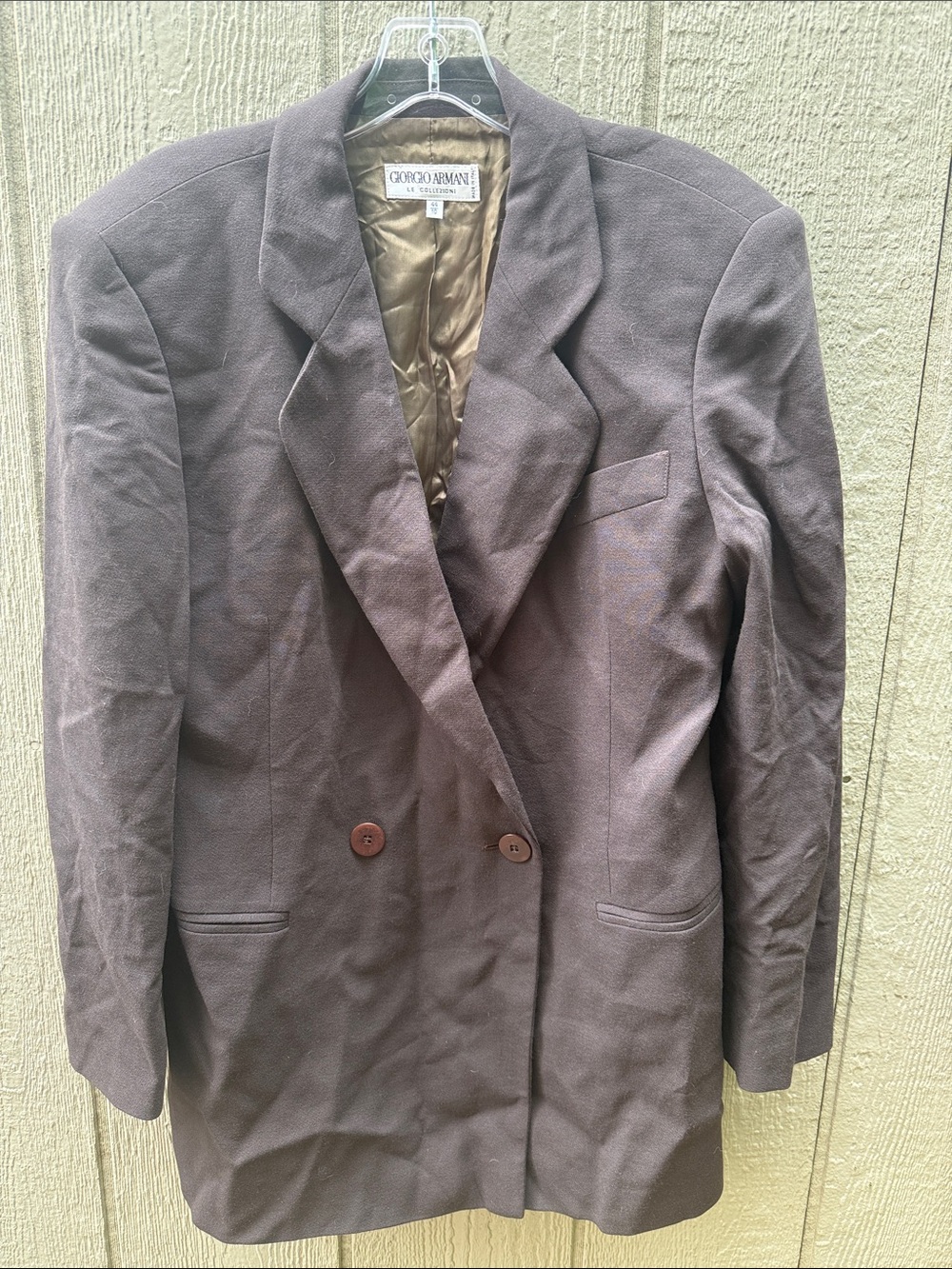 Giorgio Armani Double-Breasted Chocolate Brown Blazer women suit  44/10